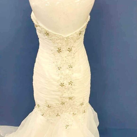 Designer Vintage White Wedding Party Dress evening gown-  refer to Measurements - Picture 3 of 5